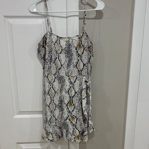 Express Snake Print Mini Dress - Black, White, Gold